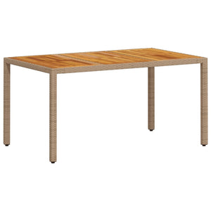Gartentisch Beige Poly Rattan 150x90 cm