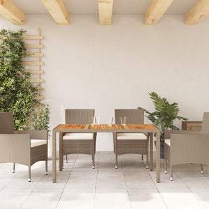 Gartentisch Beige Poly Rattan 150x90 cm