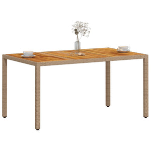 Gartentisch Beige Poly Rattan 150x90 cm