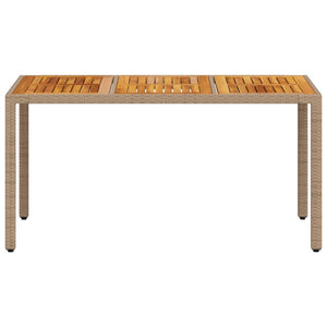 Gartentisch Beige Poly Rattan 150x90 cm