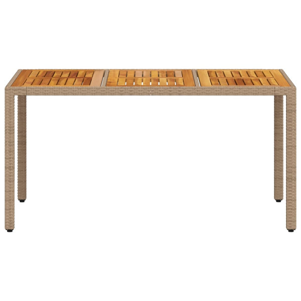 Gartentisch Beige Poly Rattan 150x90 cm
