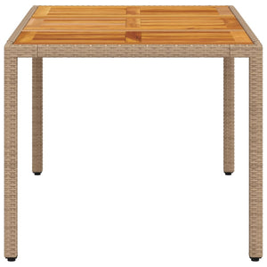 Gartentisch Beige Poly Rattan 150x90 cm