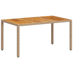 Gartentisch Beige Poly Rattan 150x90 cm