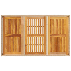 Gartentisch Beige Poly Rattan 150x90 cm