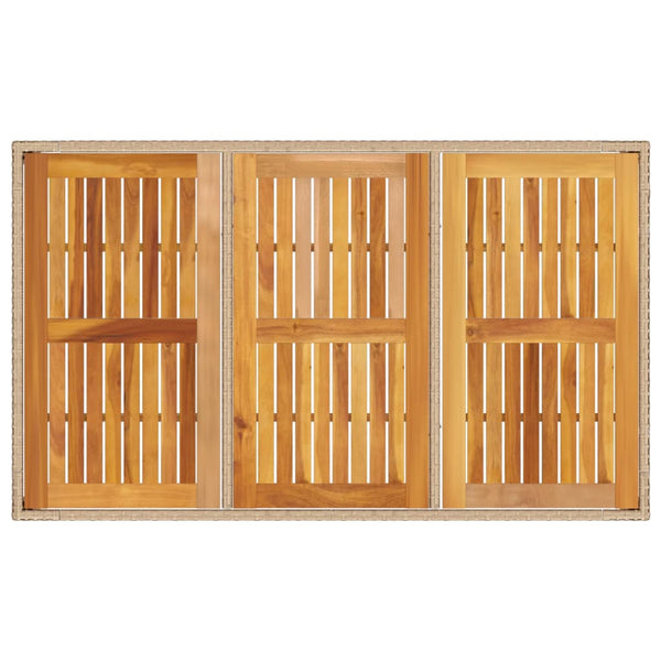 Gartentisch Beige Poly Rattan 150x90 cm