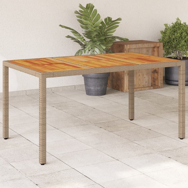 Gartentisch Beige Poly Rattan 150x90 cm