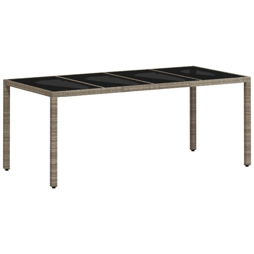 Gartentisch Hellgrau 190x90 cm Poly Rattan