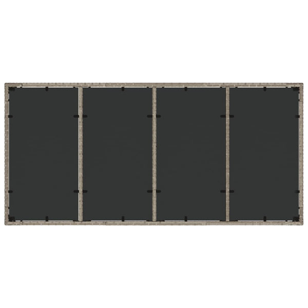 vidaXL Table de jardin avec plateau en verre Gris clair 190x90x75 cm Résine tressée