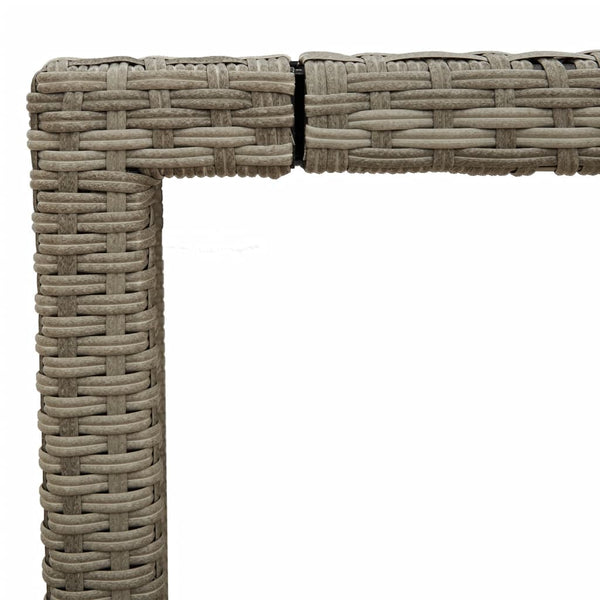 vidaXL Table de jardin avec plateau en verre Gris clair 190x90x75 cm Résine tressée