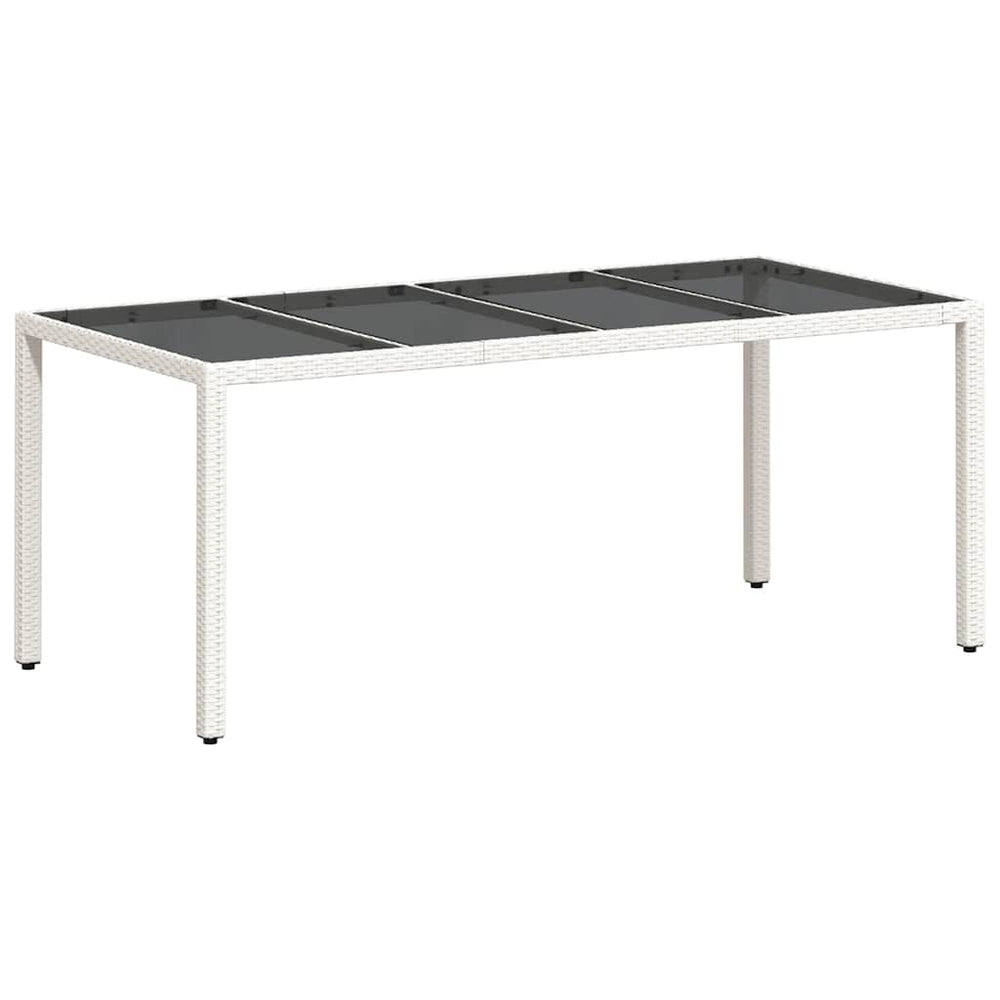 Gartentisch Weiß 190x90 cm Poly Rattan