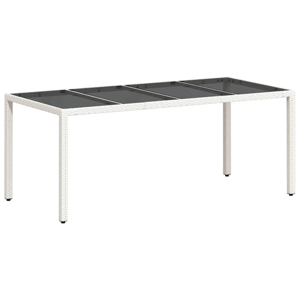 Gartentisch Weiß 190x90 cm Poly Rattan