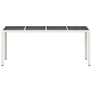 Gartentisch Weiß 190x90 cm Poly Rattan