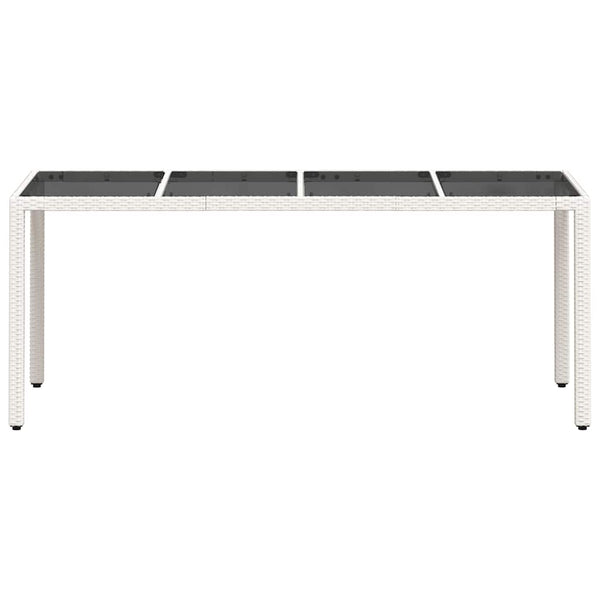Gartentisch Weiß 190x90 cm Poly Rattan