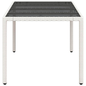 Gartentisch Weiß 190x90 cm Poly Rattan