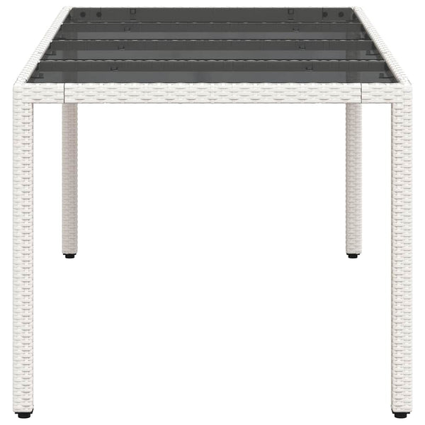 Gartentisch Weiß 190x90 cm Poly Rattan