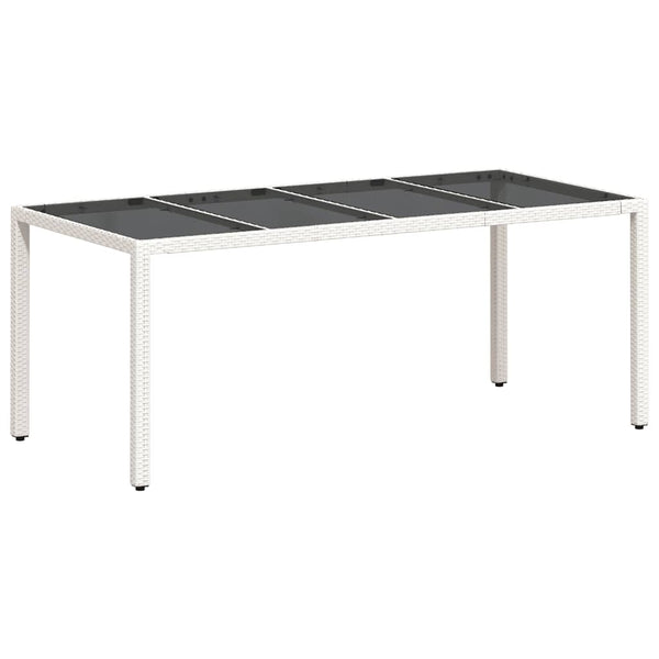 Gartentisch Weiß 190x90 cm Poly Rattan