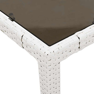 Gartentisch Weiß 190x90 cm Poly Rattan