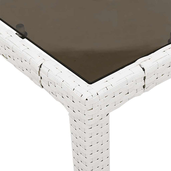 Gartentisch Weiß 190x90 cm Poly Rattan