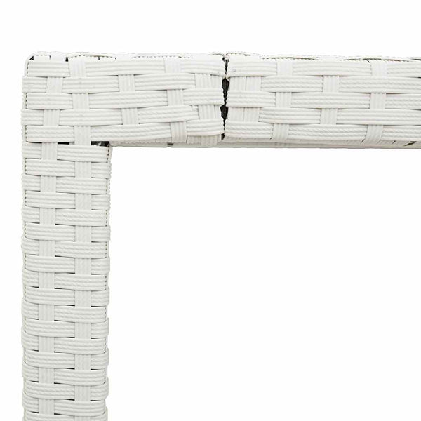 Gartentisch Weiß 190x90 cm Poly Rattan