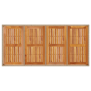 Beiger Gartentisch 190x90 cm Poly Rattan Akazie