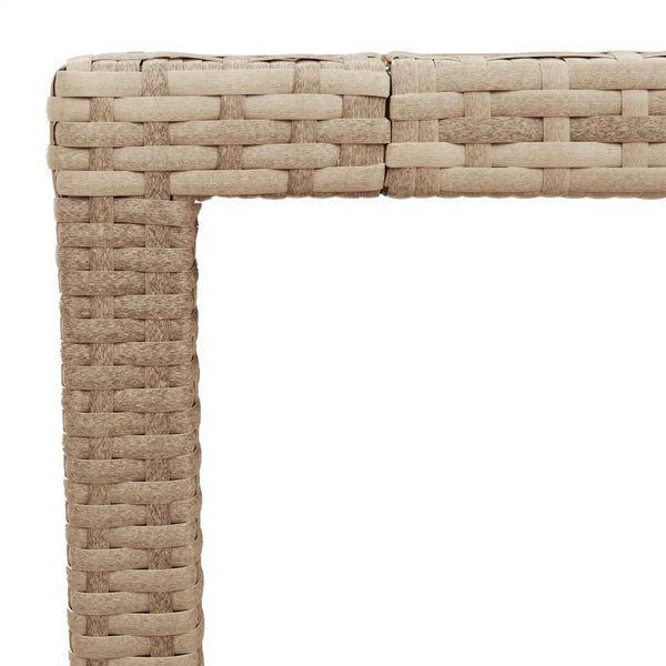 Beiger Gartentisch 190x90 cm Poly Rattan Akazie