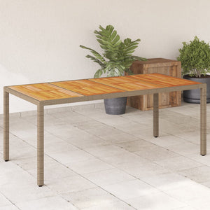 Beiger Gartentisch 190x90 cm Poly Rattan Akazie