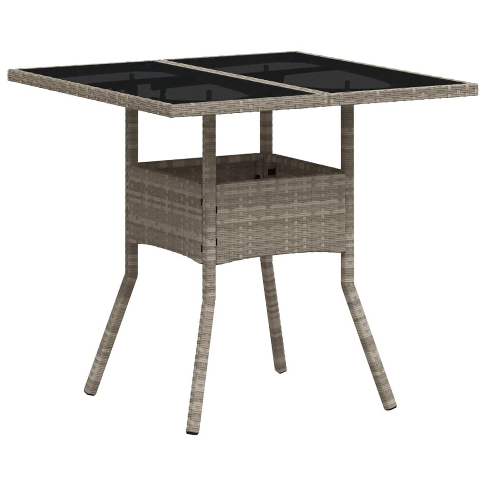 Gartentisch Poly Rattan Hellgrau 80x80 cm