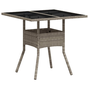 Gartentisch Poly Rattan Hellgrau 80x80 cm
