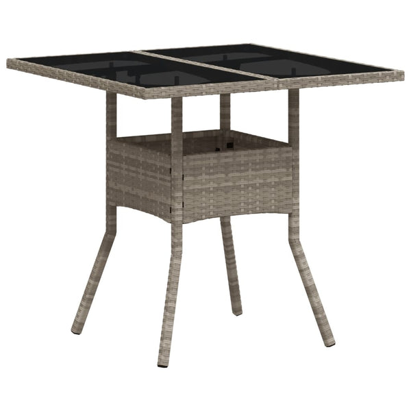 Gartentisch Poly Rattan Hellgrau 80x80 cm