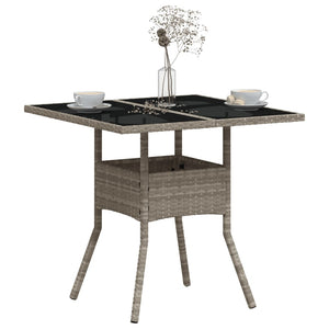 Gartentisch Poly Rattan Hellgrau 80x80 cm