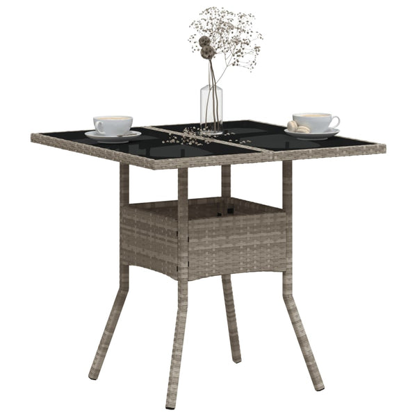 Gartentisch Poly Rattan Hellgrau 80x80 cm