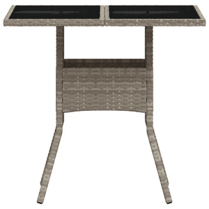 Gartentisch Poly Rattan Hellgrau 80x80 cm