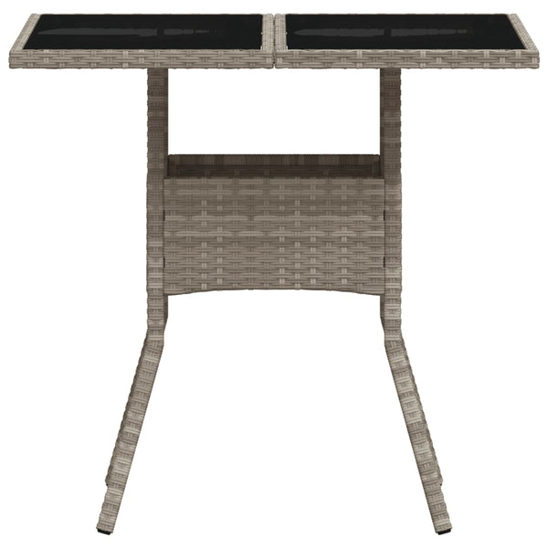 Gartentisch Poly Rattan Hellgrau 80x80 cm