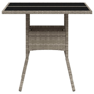Gartentisch Poly Rattan Hellgrau 80x80 cm
