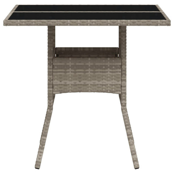 Gartentisch Poly Rattan Hellgrau 80x80 cm