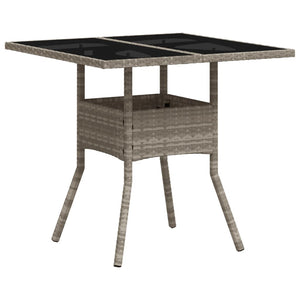 Gartentisch Poly Rattan Hellgrau 80x80 cm