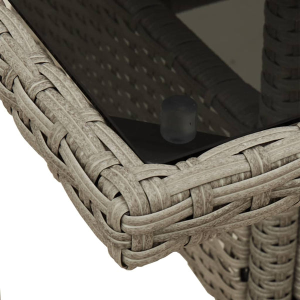 Gartentisch Poly Rattan Hellgrau 80x80 cm