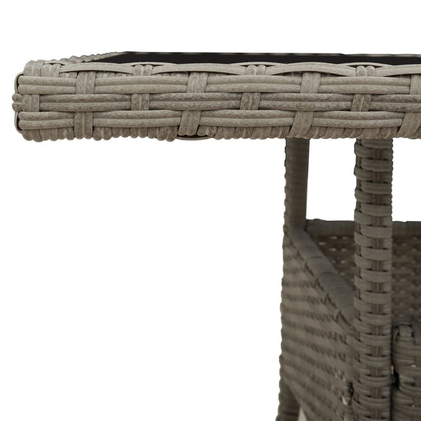 Gartentisch Poly Rattan Hellgrau 80x80 cm