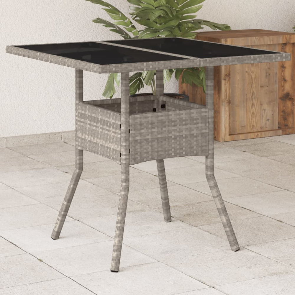 Gartentisch Poly Rattan Hellgrau 80x80 cm