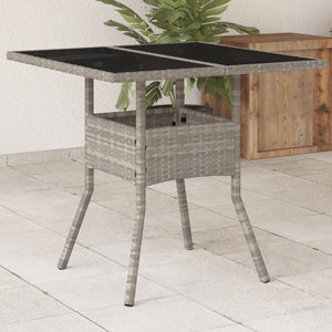 Gartentisch Poly Rattan Hellgrau 80x80 cm