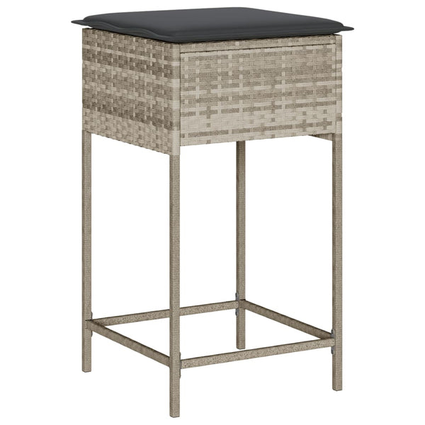 Garten Barhocker Poly Rattan Hellgrau 2er-Set