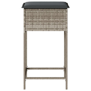 Garten Barhocker Poly Rattan Hellgrau 2er-Set