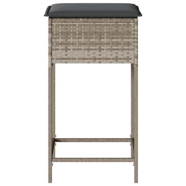 Garten Barhocker Poly Rattan Hellgrau 2er-Set
