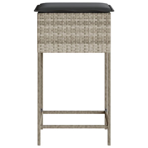 Garten Barhocker Poly Rattan Hellgrau 2er-Set