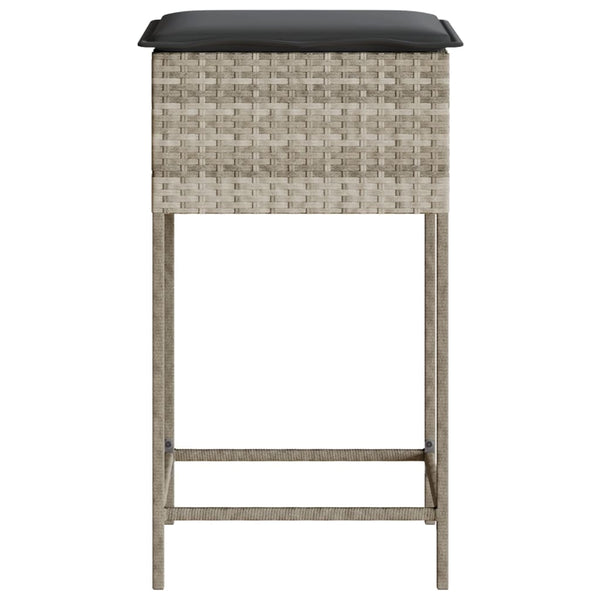 Garten Barhocker Poly Rattan Hellgrau 2er-Set