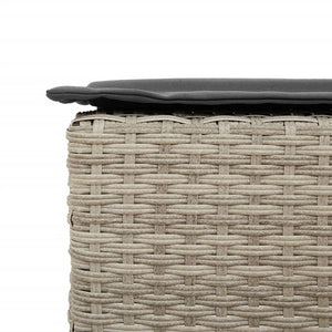 Garten Barhocker Poly Rattan Hellgrau 2er-Set