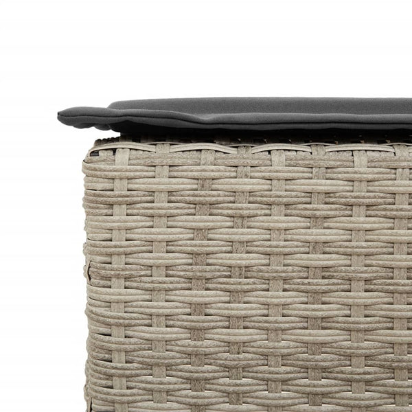 Garten Barhocker Poly Rattan Hellgrau 2er-Set