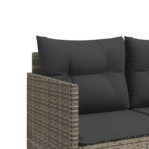 Graue Poly Rattan Sonnenliege mit Kissen