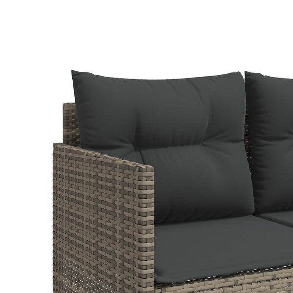 Graue Poly Rattan Sonnenliege mit Kissen