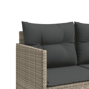 Sonnenliege Poly Rattan Hellgrau mit Kissen